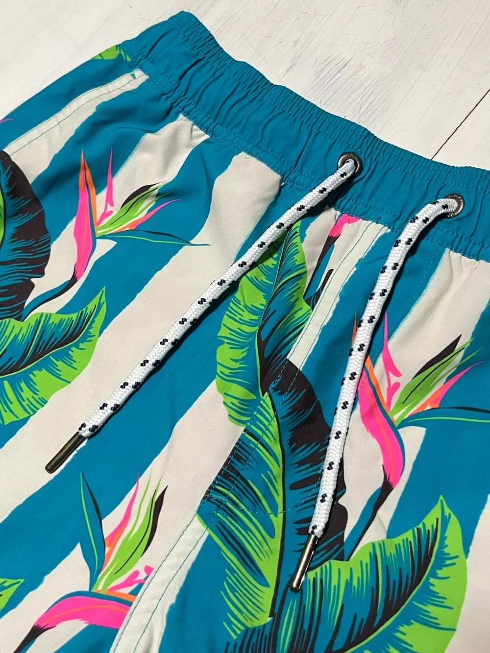 Party Pants Men’s Tropical Palm Leaf Swim Trunks Sz S Cruise Resort Beach